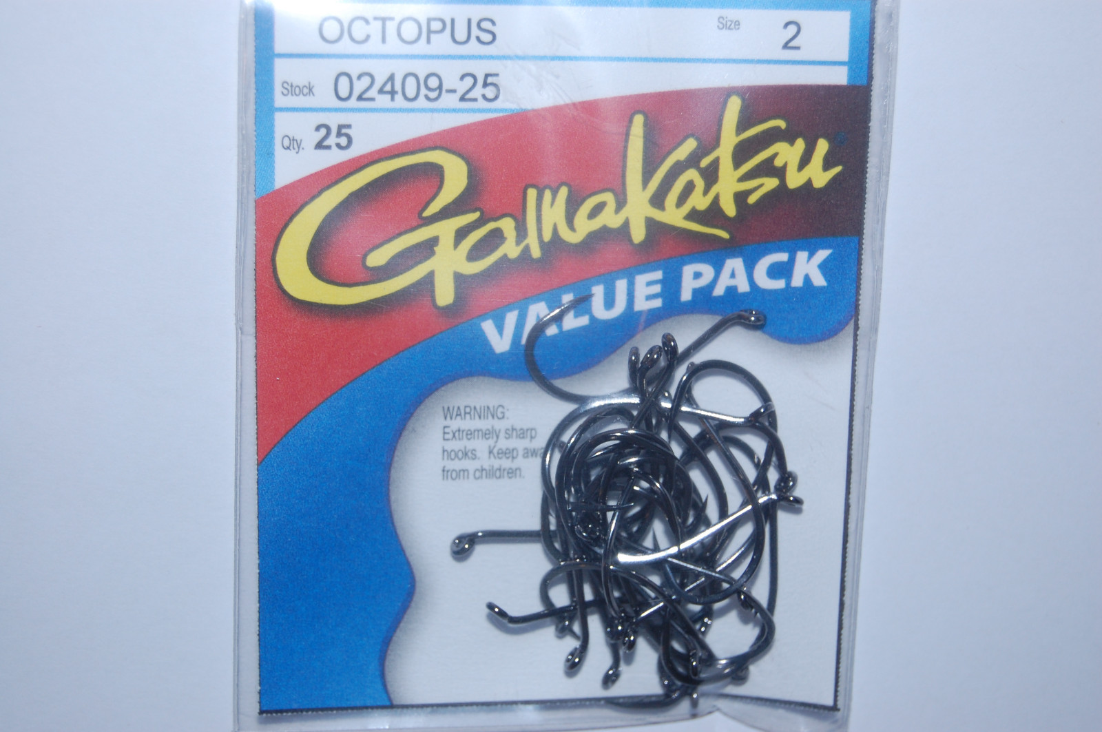gamakatsu octopus hooks size 2 25 per pack 02409-25 value pack