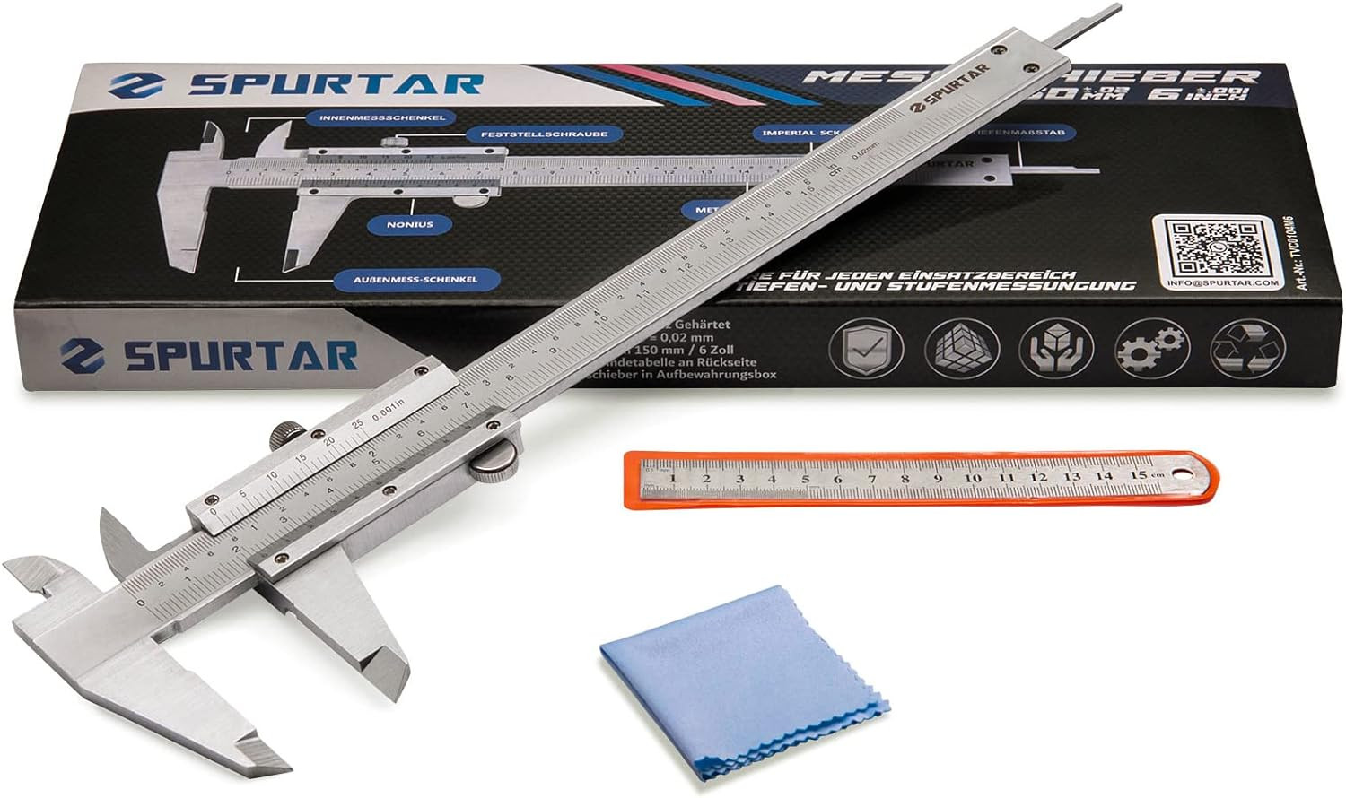 Vernier Caliper Measuring Tool 6", 0-6Inch/0-150Mm Manual Non Digital Calipers,