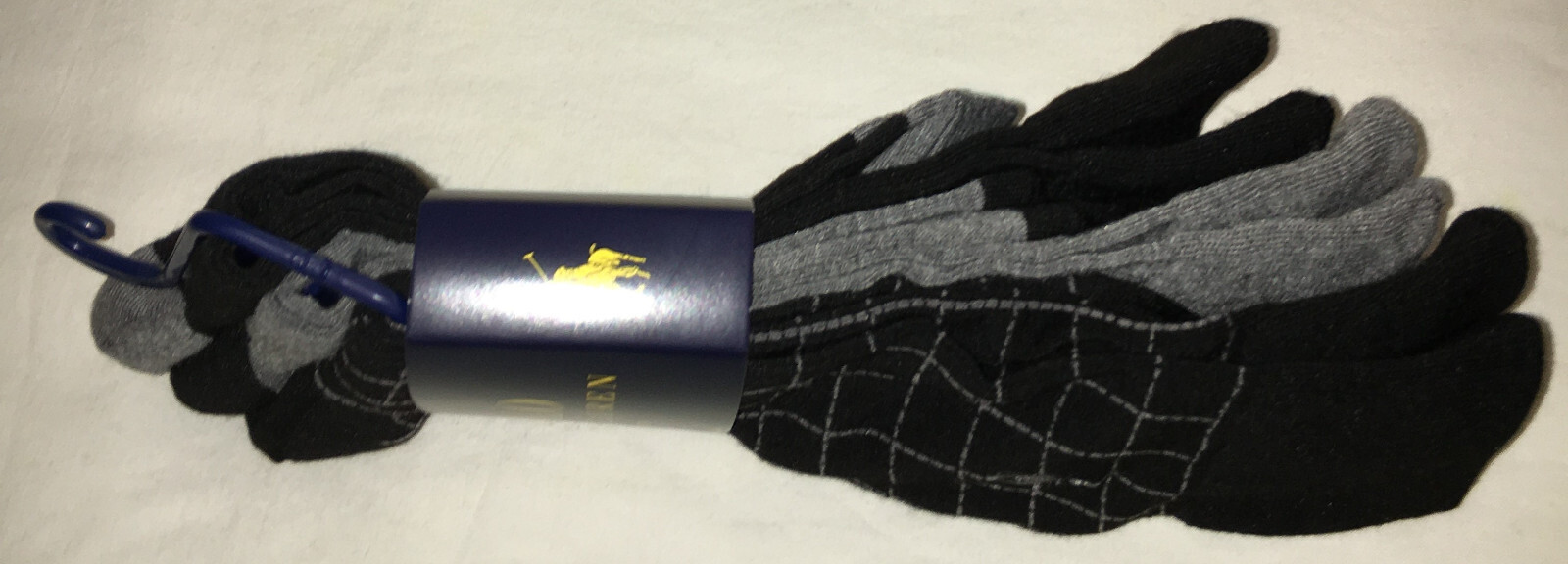 Polo Ralph Lauren Dress Socks 3 Pair Black Gray Men Sock Size 10-13 New