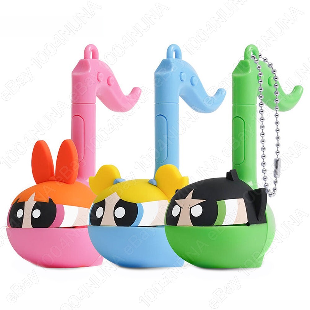 Otamatone Powerpuff Girls Keyring Electronic Portable Music Toy Keychain Gifts