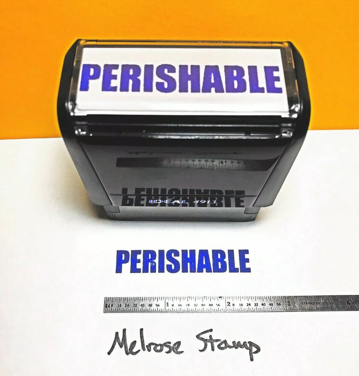 Perishable Self Inking Rubber Stamp Purple Ink Ideal 4913