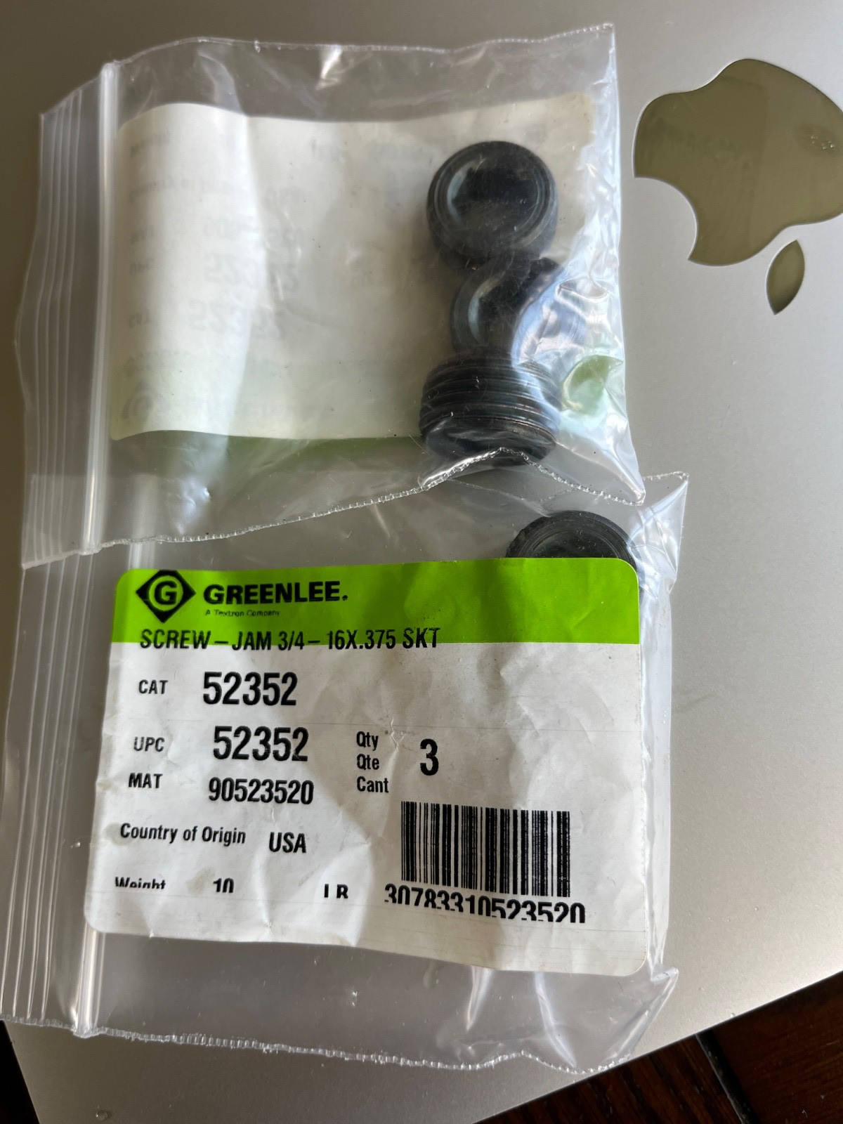 3 Greenlee 52352 Set Screws for 629, 504,624,624S,624L