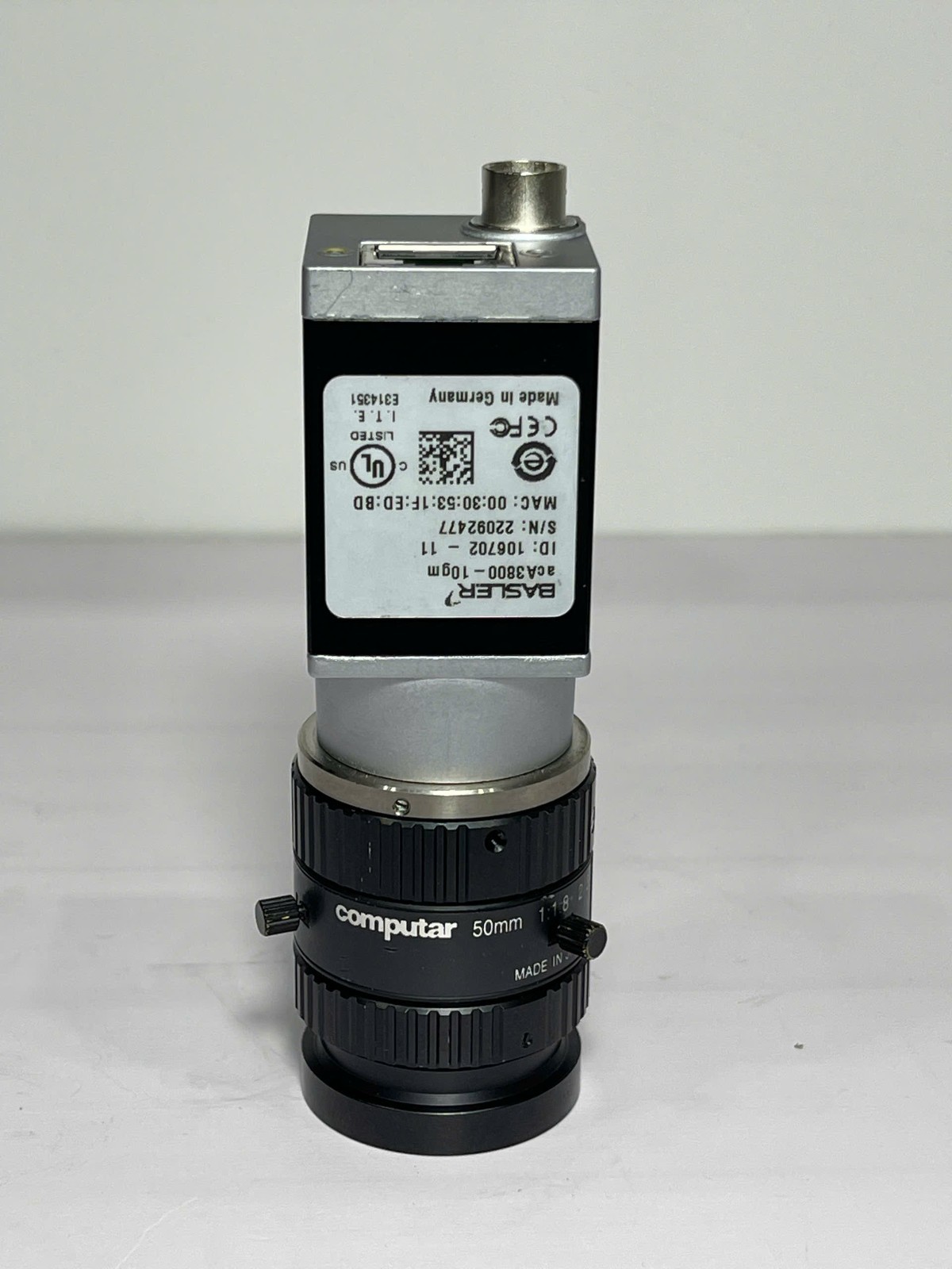 Basler acA3800-10gm 10MP GigE Camera - TESTED WORKING