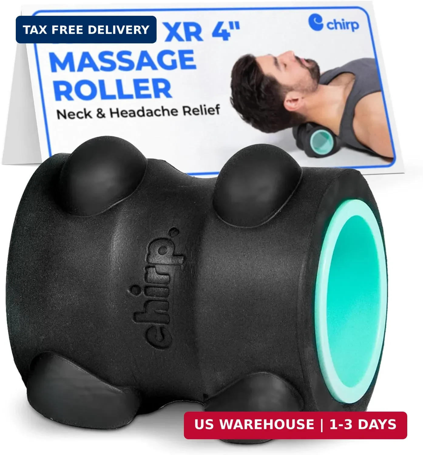 Chirp Wheel XR Massage Roller for Neck & Headache Relief - Rejuvenate Body, Spin