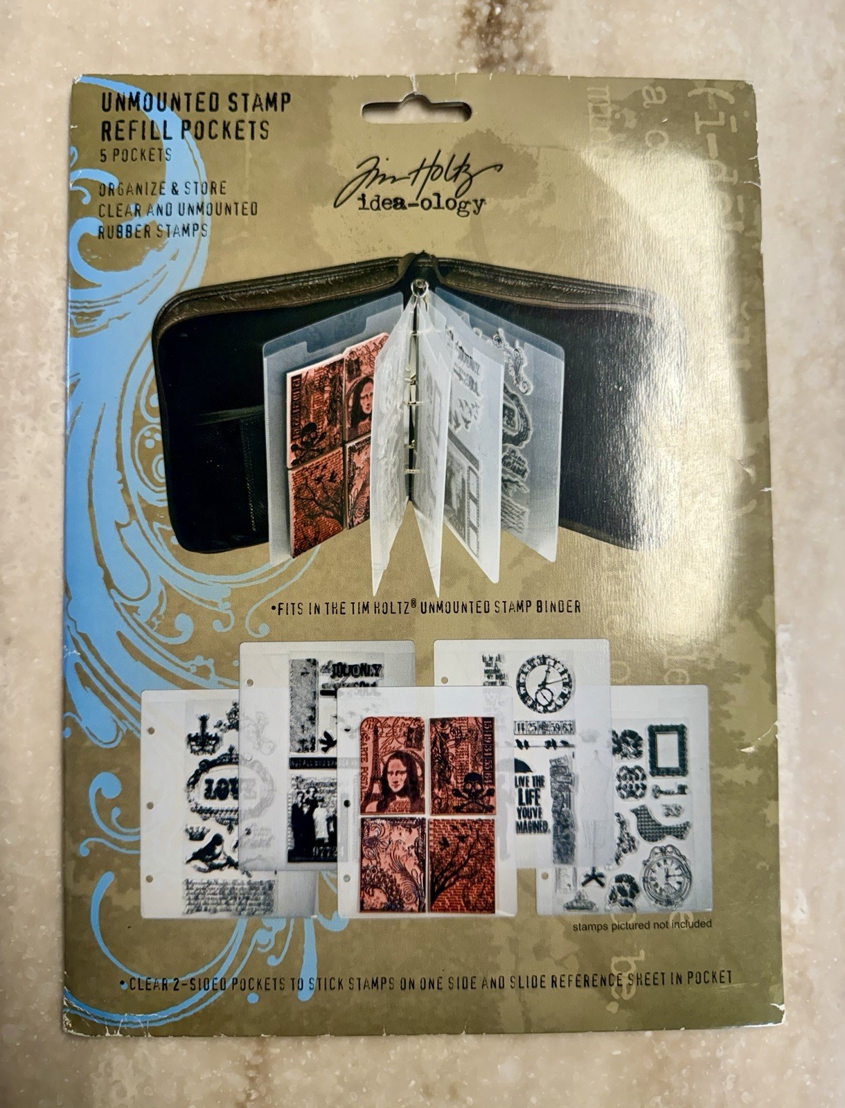 TIM HOLTZ Idea-Ology *STAMP STORAGE SHEETS* Unmounted Refill Pockets 5 Pcs NEW
