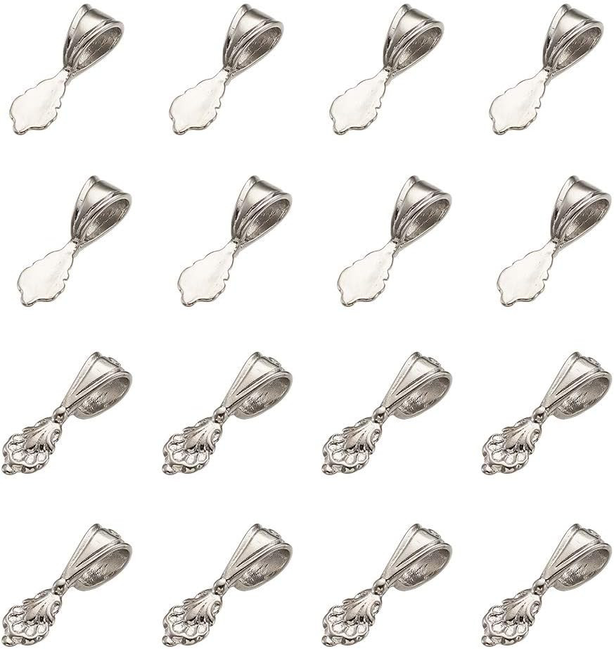 Glue-On Flat Pad Bails for DIY Charms Pendants Jewelry Findings