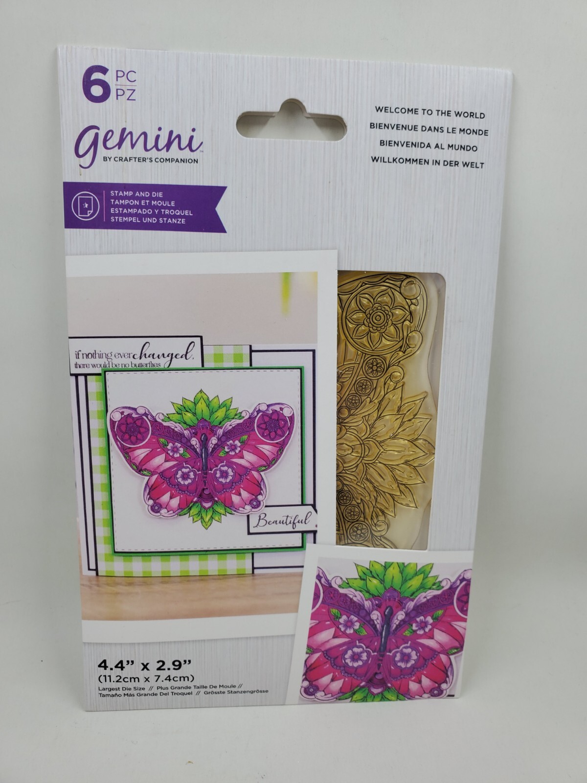 CST1 Crafters Companion Welcome to the World Butterfly Stamp And Die Set New