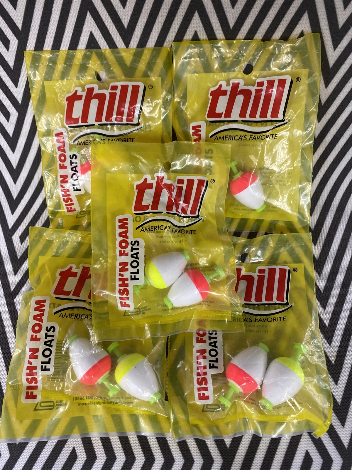 Thill 1.25" Pearl/Oval Foam Floats Fishing Clip Bobbers (5 Packs!) FAST SHIPPING