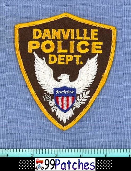 DANVILLE (Old Vintage) ILLINOIS Police Shoulder Patch WHITE EAGLE CHEESECLOTH 7I