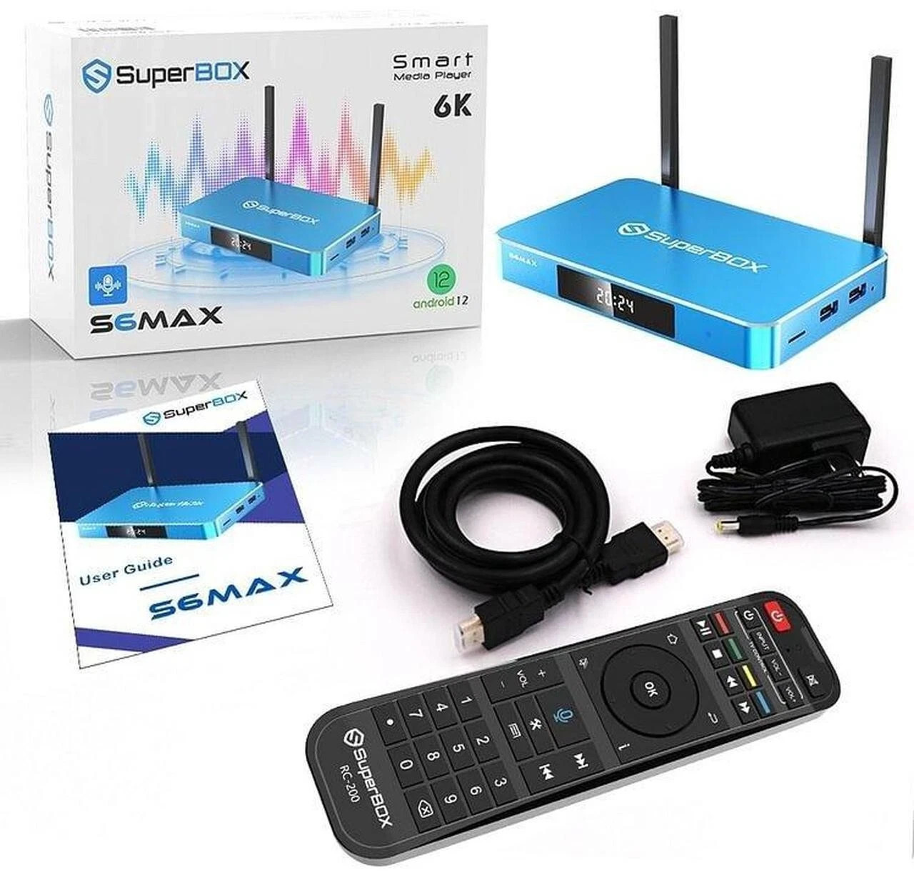 SuperBox S6 Max, 6K UltraHD, Voice Command - No Fees - Fast Ship