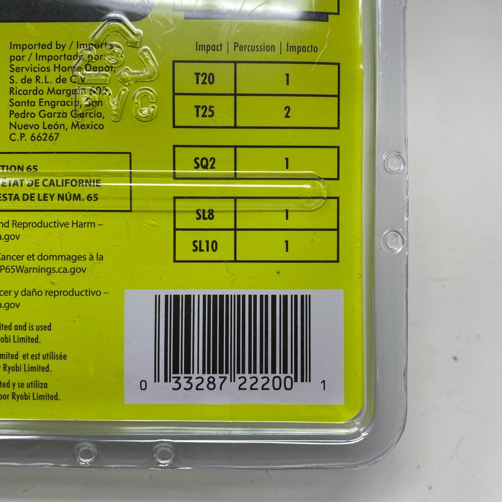 Ryobi 12-Pc 2" Diamond Grit Impact Driver Bit Set - Green