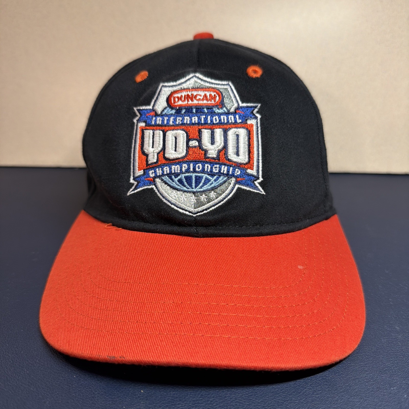 RARE!!! ~ Duncan™ Yo-Yo INTERNATIONAL CHAMPIONSHIP Black Hat ~ Sz S/M  Flex-Fit