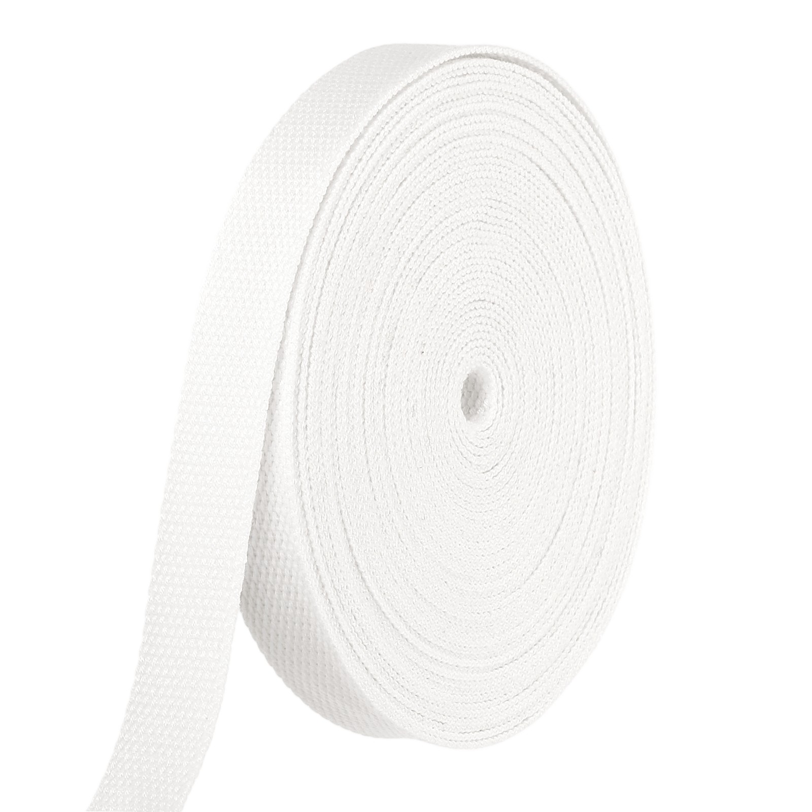 Cotton Webbing 0.8 Inch 11 Yard Polyester Cotton Webbing Strap, White