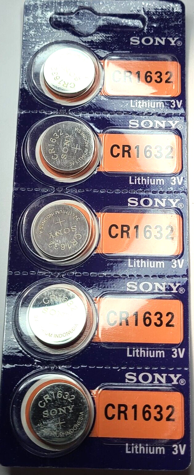 5 PK CR1632 SONY 3V LITH (GREAT EXP DATE 2033) DL1632 ECR1632 FREE SHIP & TRAK