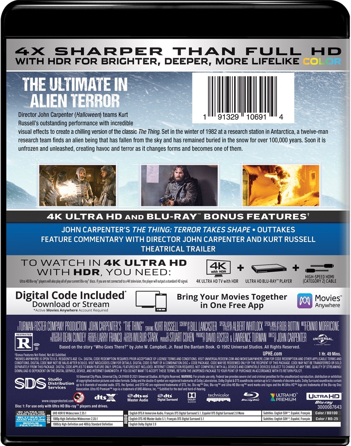 The Thing 4K UHD Blu-ray Kurt Russell NEW