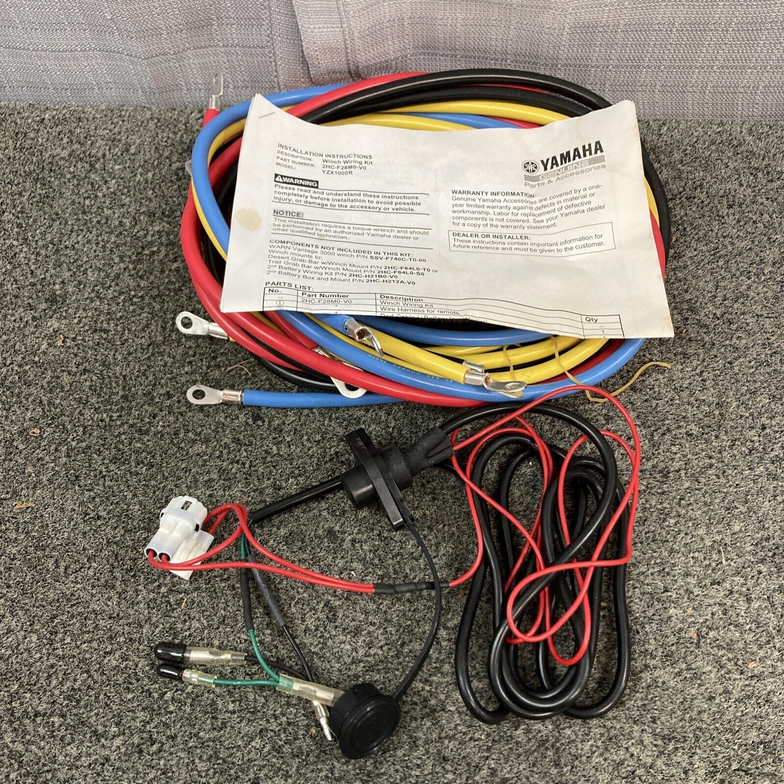 NEW GENUINE YAMAHA 2HC-F28M0-V0 Fr. Winch Mnt Wiring Kit