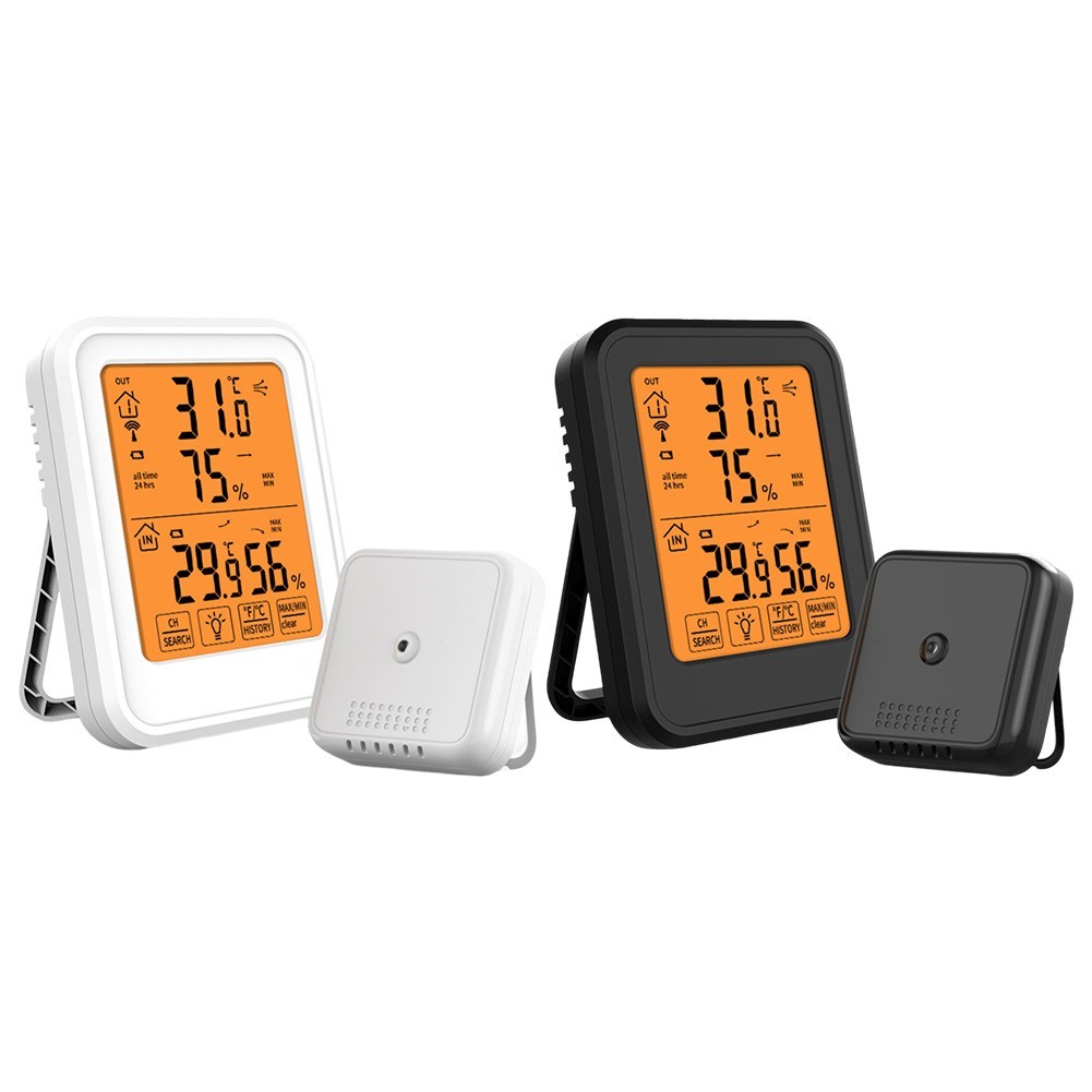 Wireless Indoor Outdoor Thermometer Hygrometer with Weather Clock Display