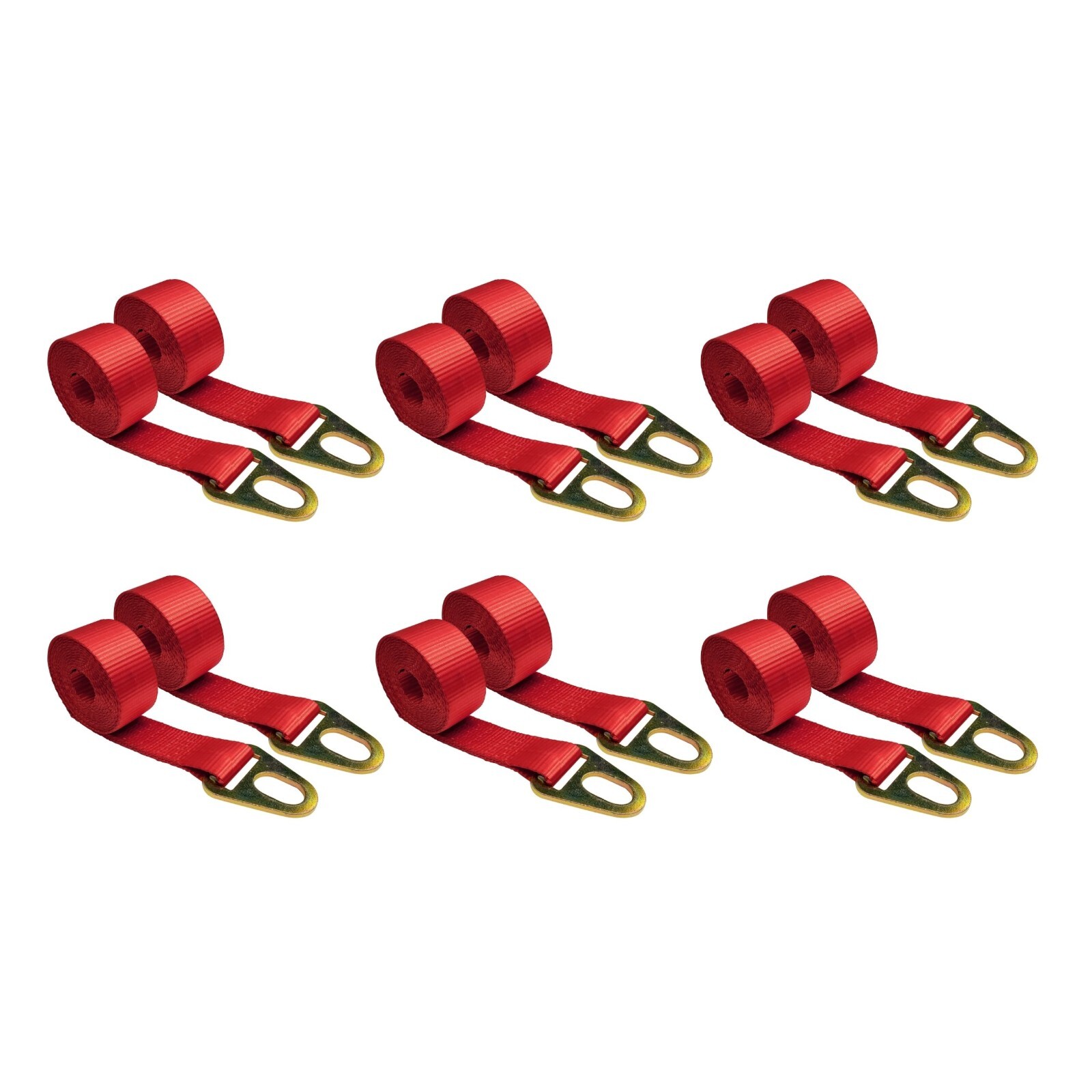 USA 12 Pack 2" x 10' Chevron Wheel Lift Lasso Strap w/ Keyhole For Auto Tie Down