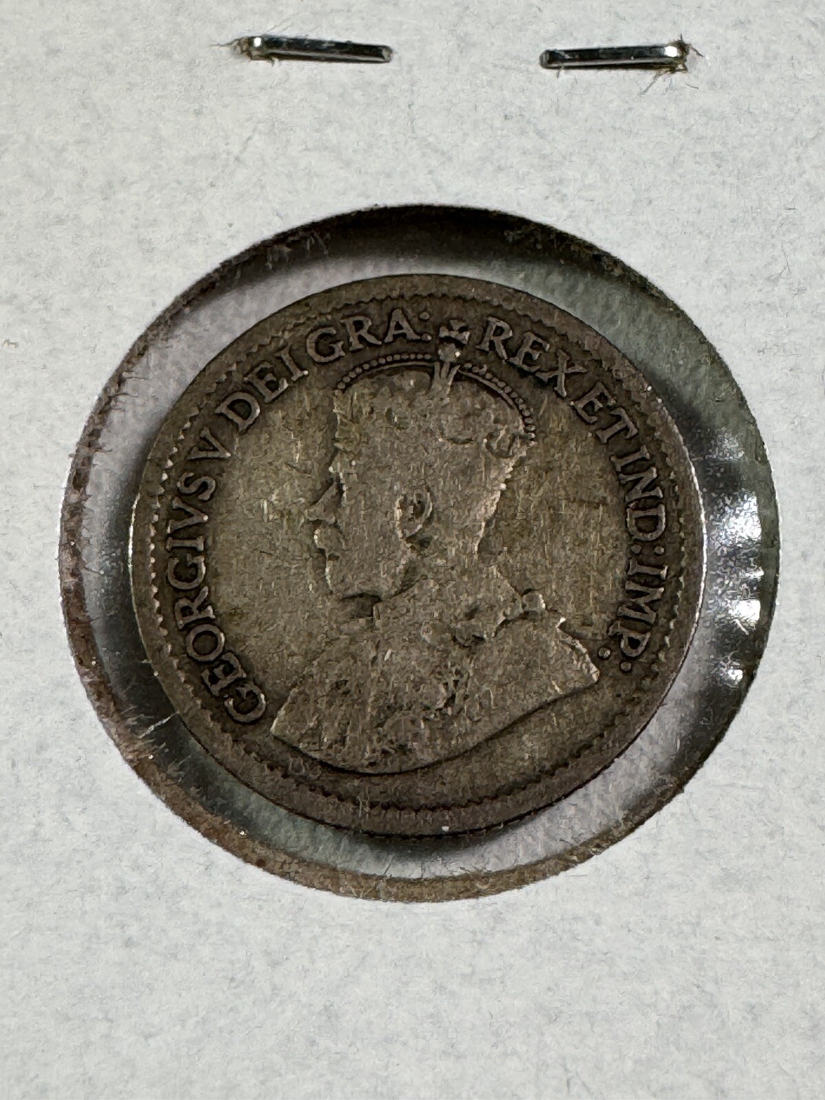1917 Canada 5 Cents Small Silver Coin Cleaned