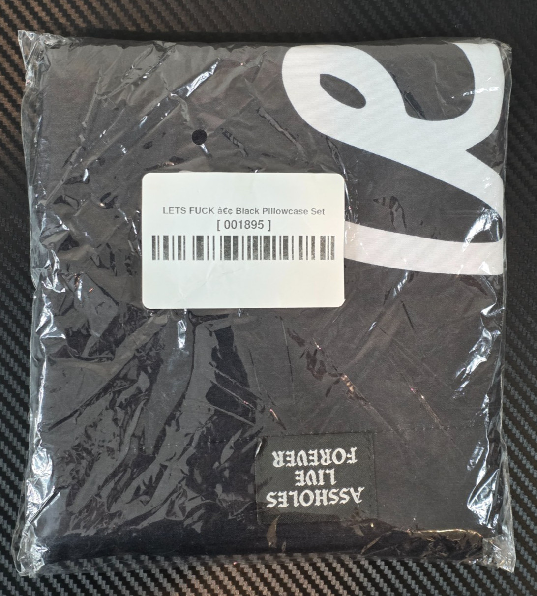 A******s Live Forever Lets F*** Lets Sleep Black Pillowcase Set