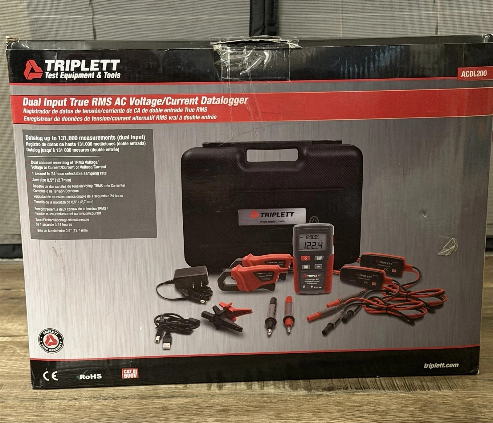 TRIPLETT ACDL200 Dual TRMS Voltage and Current Datalogger 783AR5