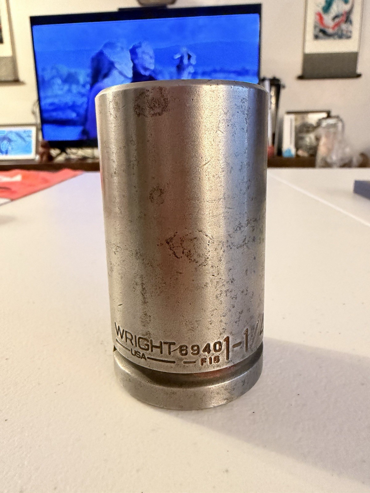 Wright USA 6940 1-1/4” 6 Point Chrome Socket 1” Drive Heavy Duty Hand Tool
