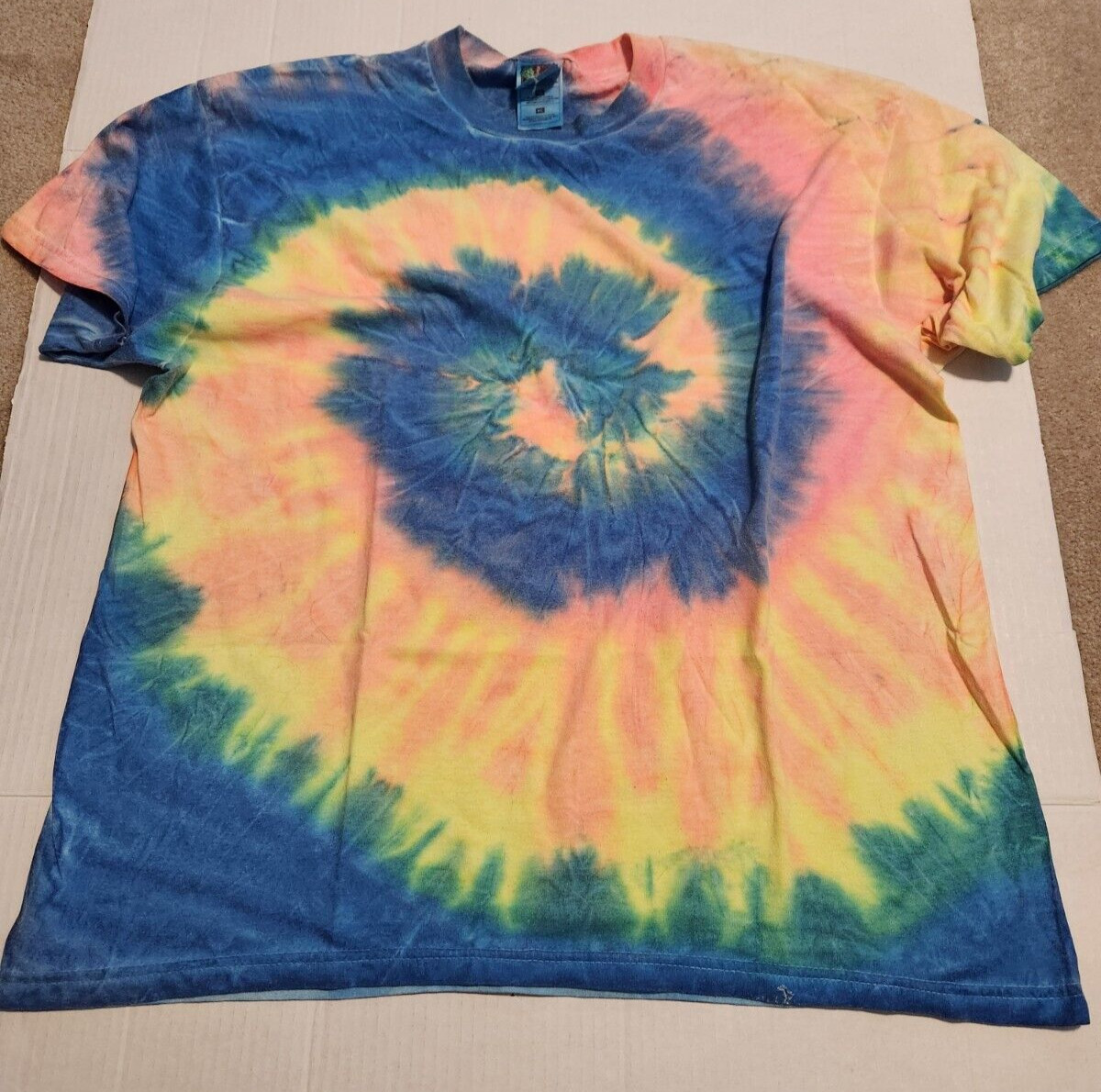 Cool Tie Dye -Fruit of The Loom - Size XL - Worn - Vintage