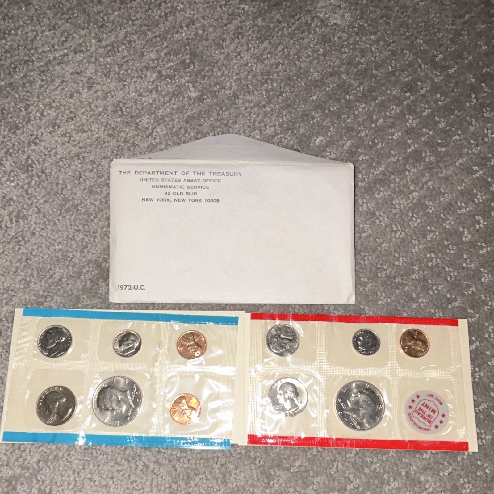 1972 U.S. Mint Uncirculated Coin Set P&D Business Strike w/ Original Envelope