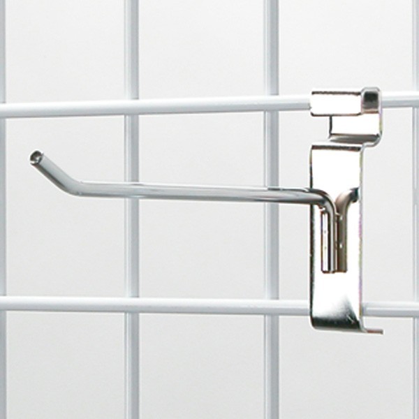 Wire Grid 25 2" Pegs Hooks Slat Chrome Display 6mm Diameter Metal Gridwall Peg