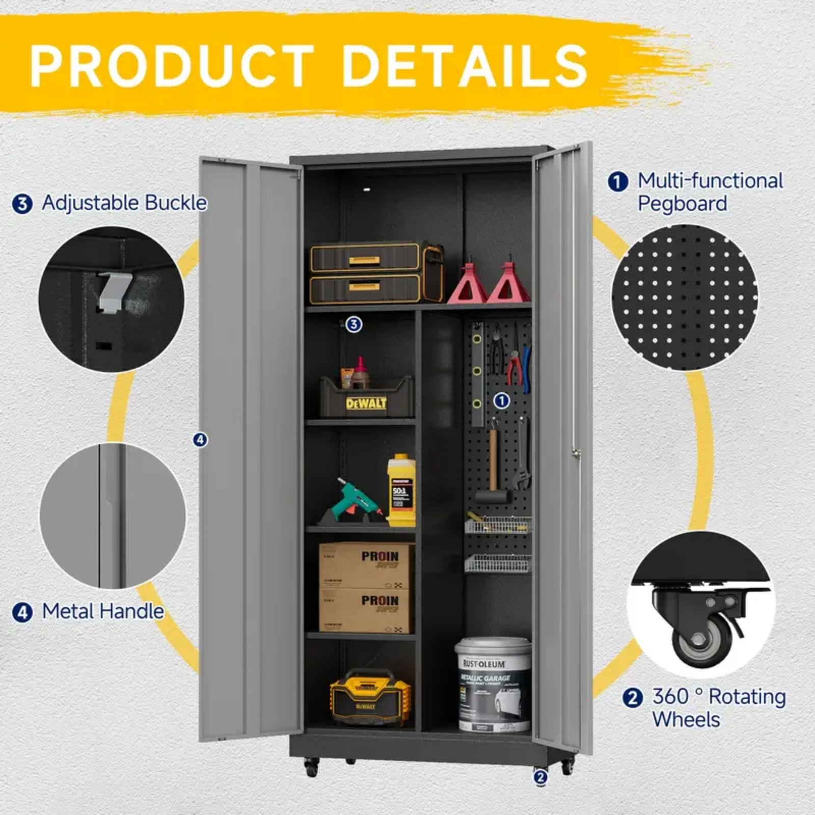 8 Pcs Garage Storage System Workshop Set Garage Cabinets for Tool Organization