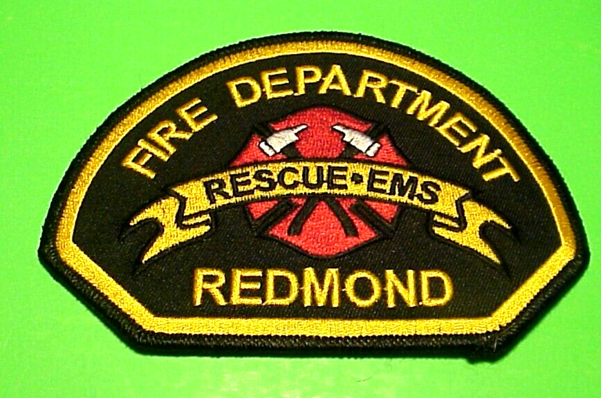 REDMOND  WASHINGTON  WA  3 1/2" x 5 1/4"  FIRE DEPT. PATCH  FREE SHIPPING!!!