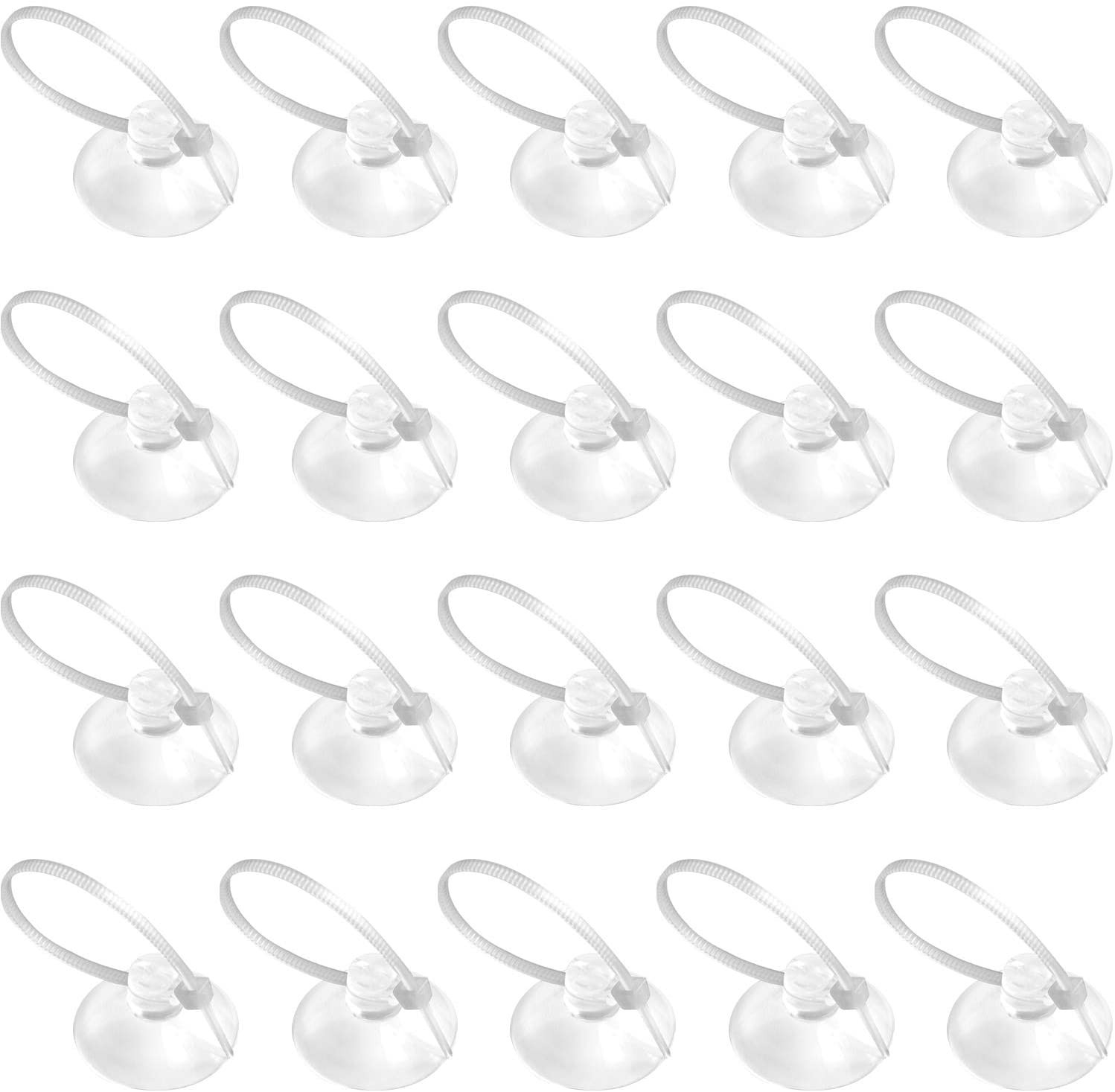 Aquarium Suction Cups with Ties, Fish Tank Plant Holders | 20 Pack Clear Suction