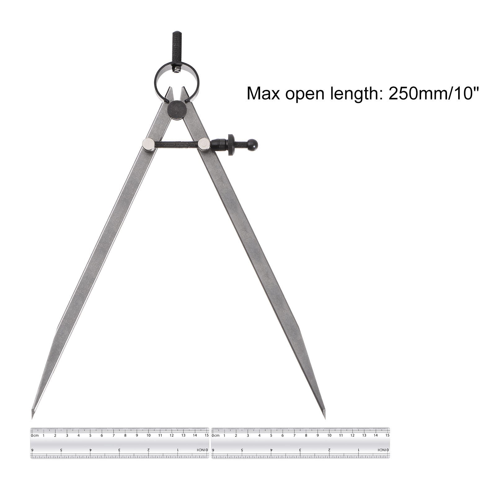 Spring Joint Caliper 10" Carbon Steel Spring Divider w Solid Nut Flat Leg