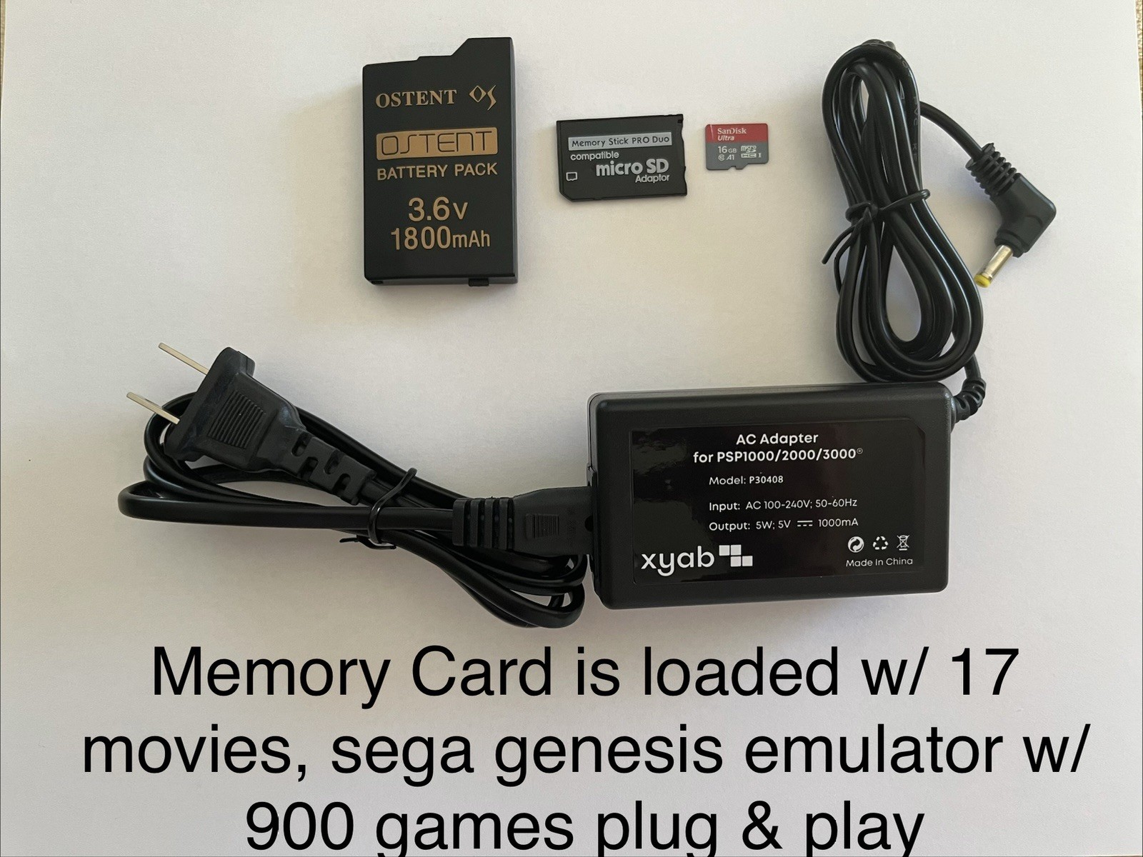 QUALITY Sony PSP 2000 PSP 3000 Kit - Battery, Charger, 16gb Memory Card