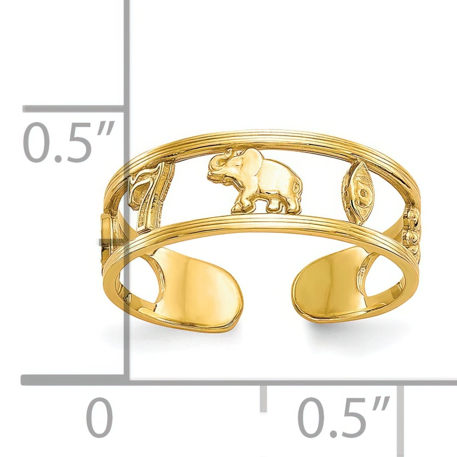 10K Gold Luck Toe Ring Jewelry