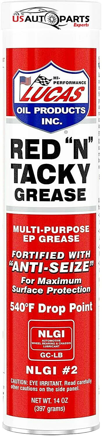 Lucas Oil 10005 Red 'N' Tacky Grease Fortified with Anti-Seize - 14 Oz.