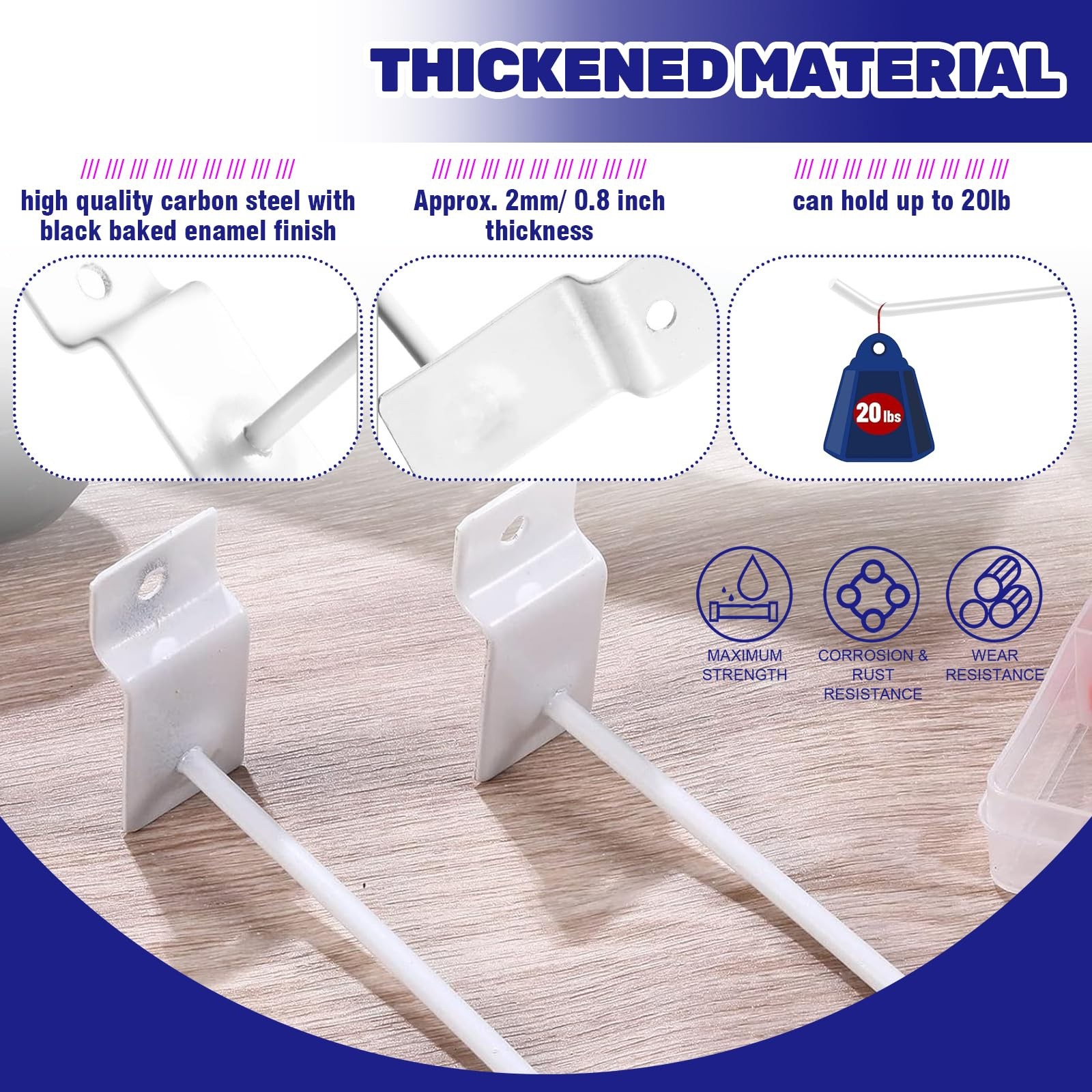 50 Pcs 4 Inch White Slatwall Panel Hooks, Slat Wall, Pegboard, Hanger, Bulk