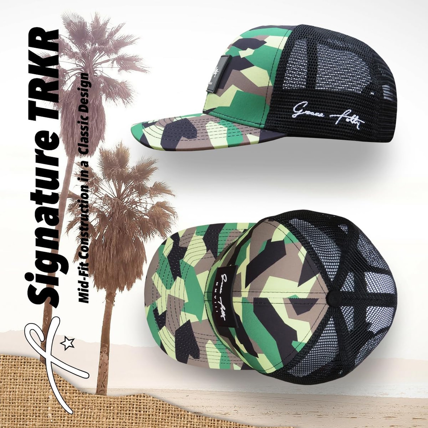 Grace Folly Trucker hat for Men or Women- Many Cool Designs (Camo)