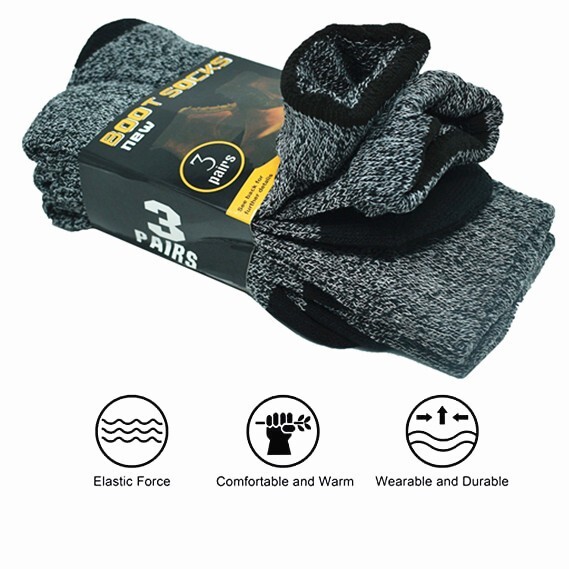 12 Pairs Mens Winter Heavy Duty Thermal Warm Cotton Boots Crew Work Socks 9-13