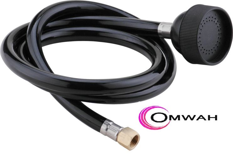 Salon Shampoo Faucet Sprayer Head Black Rubber Hose Beauty Equipment UPC