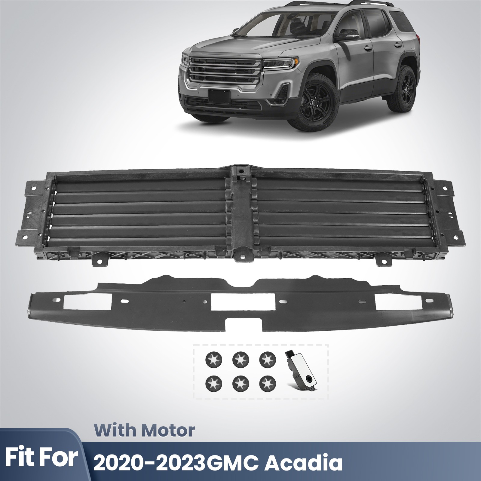 Front Radiator Shutter Grille Air Intake Assy For 2020-2023 GMC Acadia W/Motor