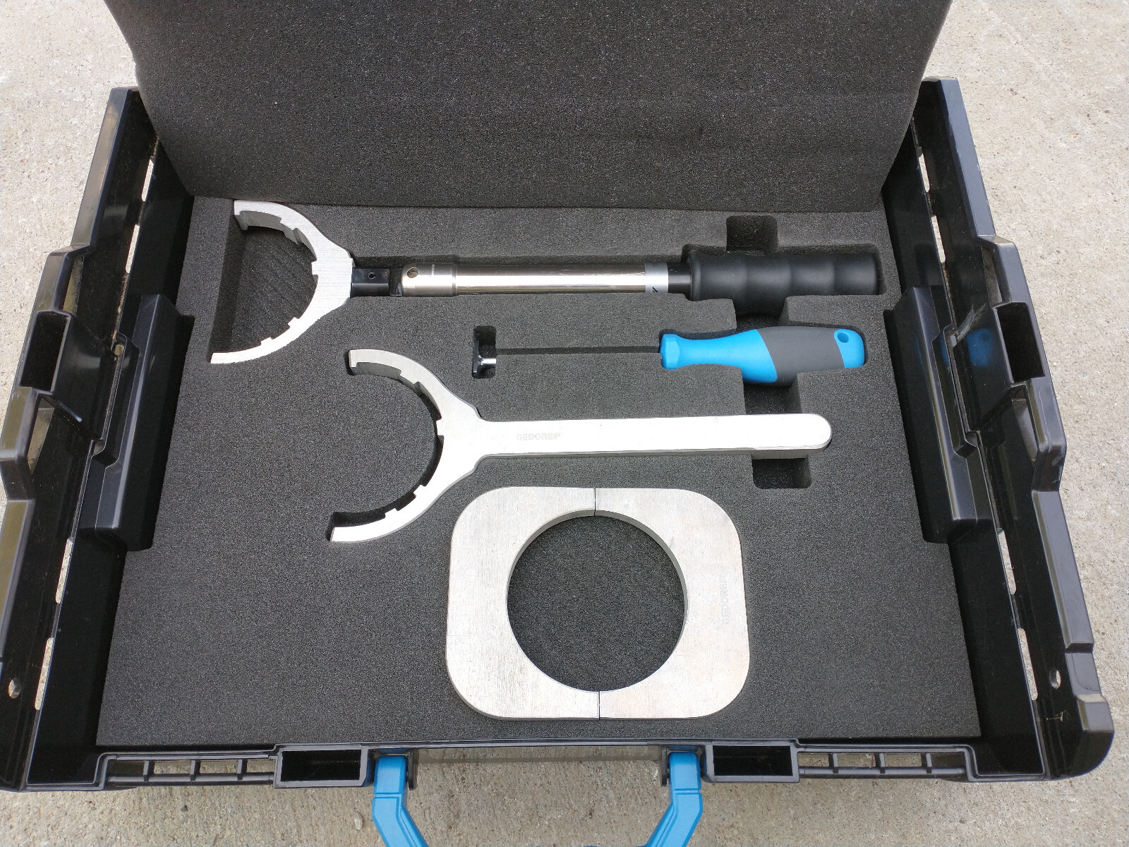 Gedore glass pipe coupling wrench kit, 65mm standard, for Schott