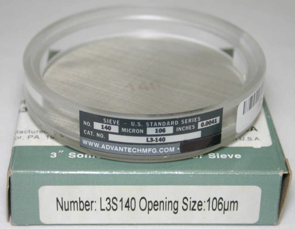ADVANTECH 3" DIAMETER CLEAR ACRYLIC SONIC SIFTER SEPARATOR SIEVE , L3S SERIES