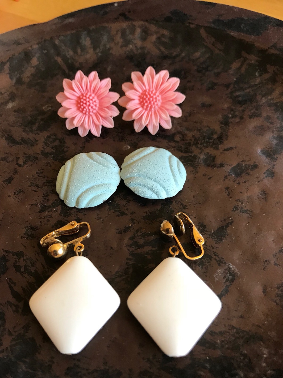 Lot of 3 pair Vintage Clip Earrings Western Germany