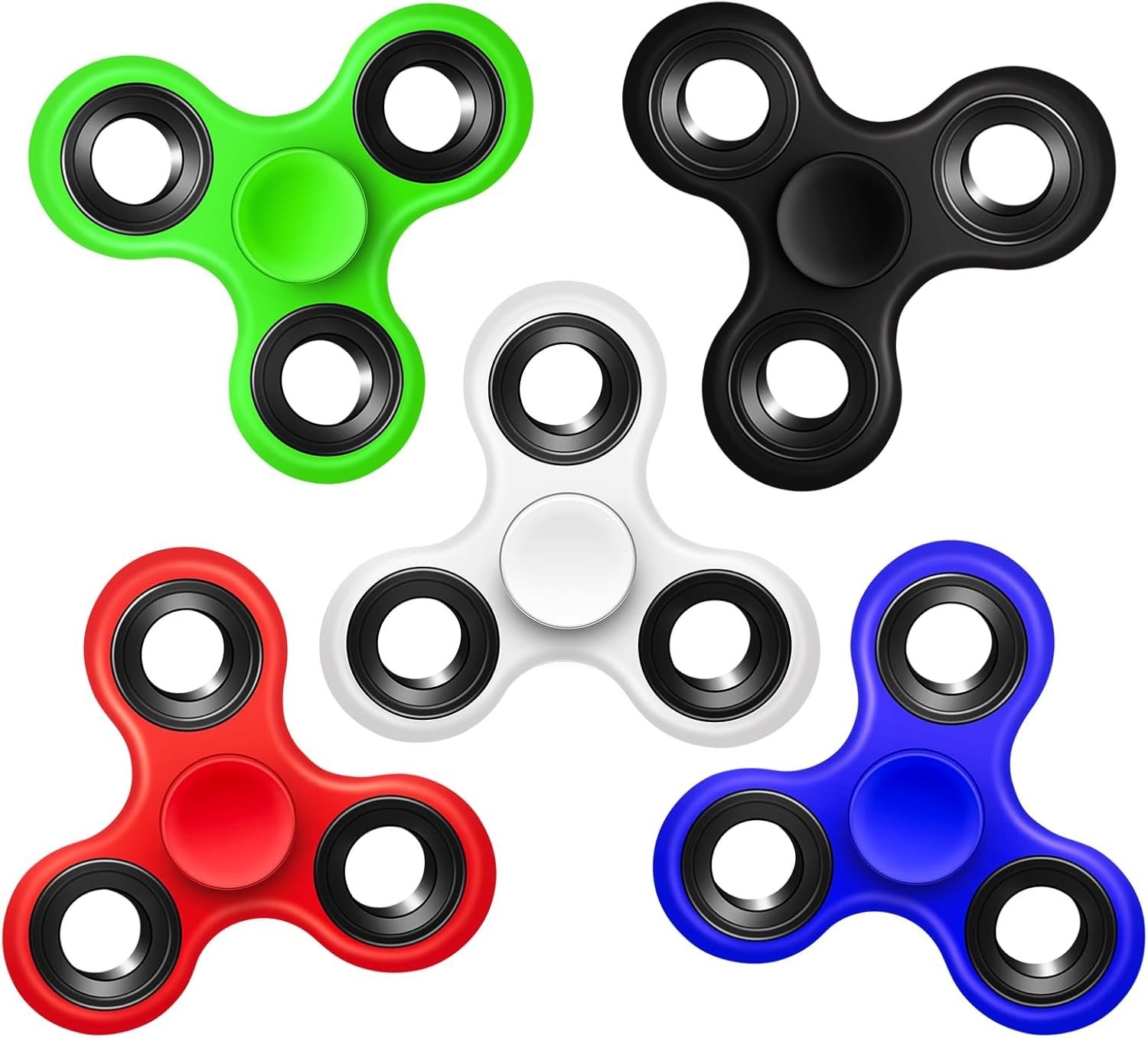 5 Pack Fidget Spinners Stress Relief Sensory Toys for Kids Adults Quiet Spin