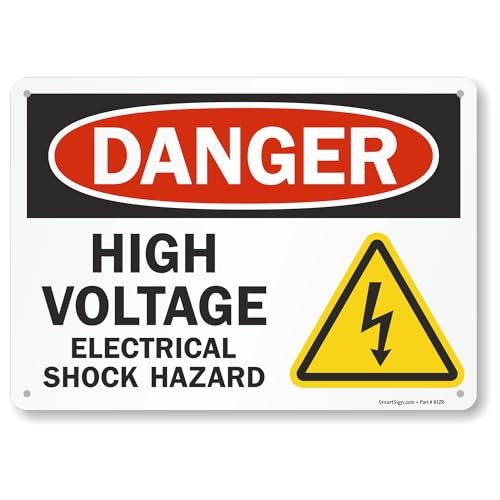 10 x 14 inch “Danger - High Voltage, Electrical Shock Hazard” OSHA Metal