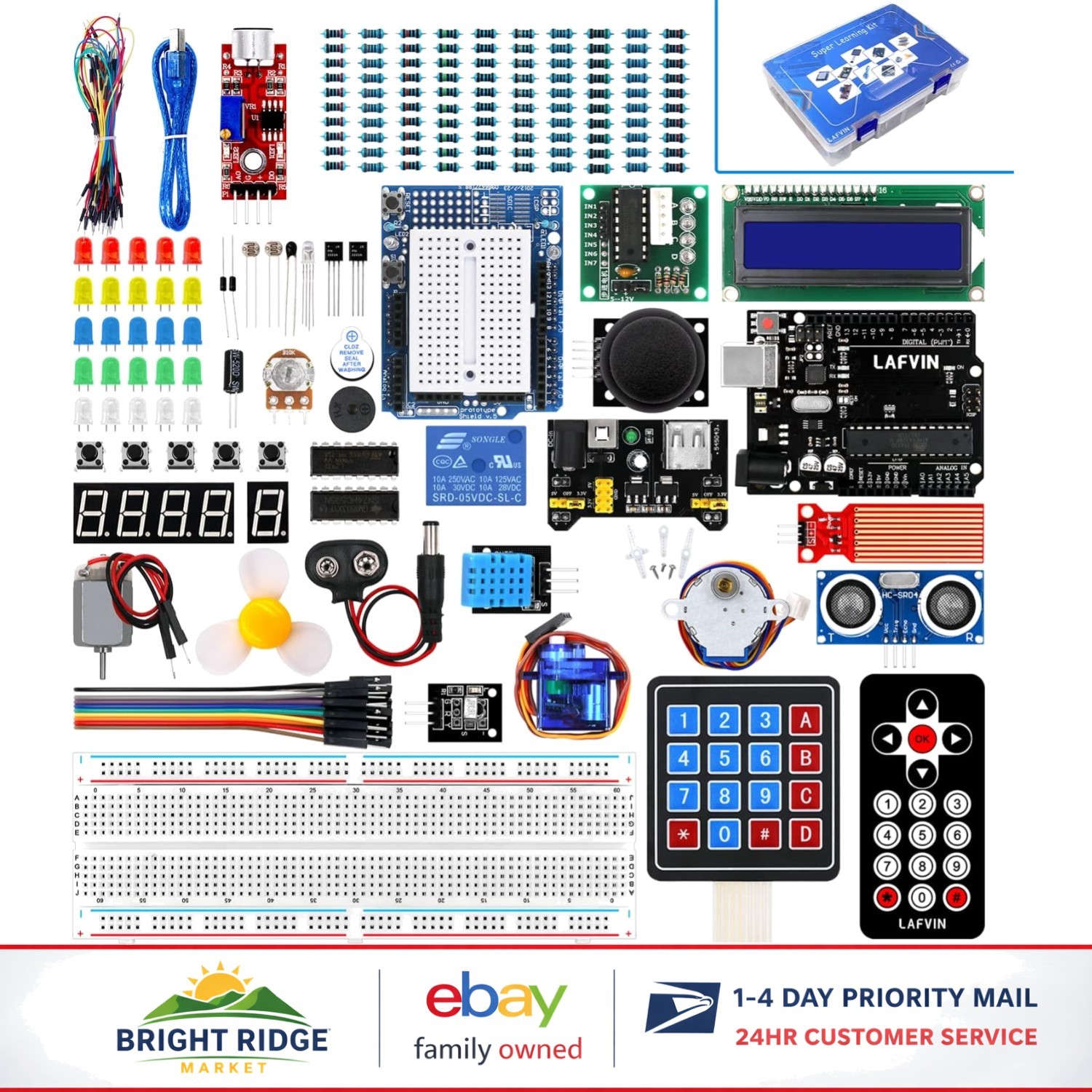 Electronics Starter Kit with Tutorial for Arduino-Compatible Devices and Sensors