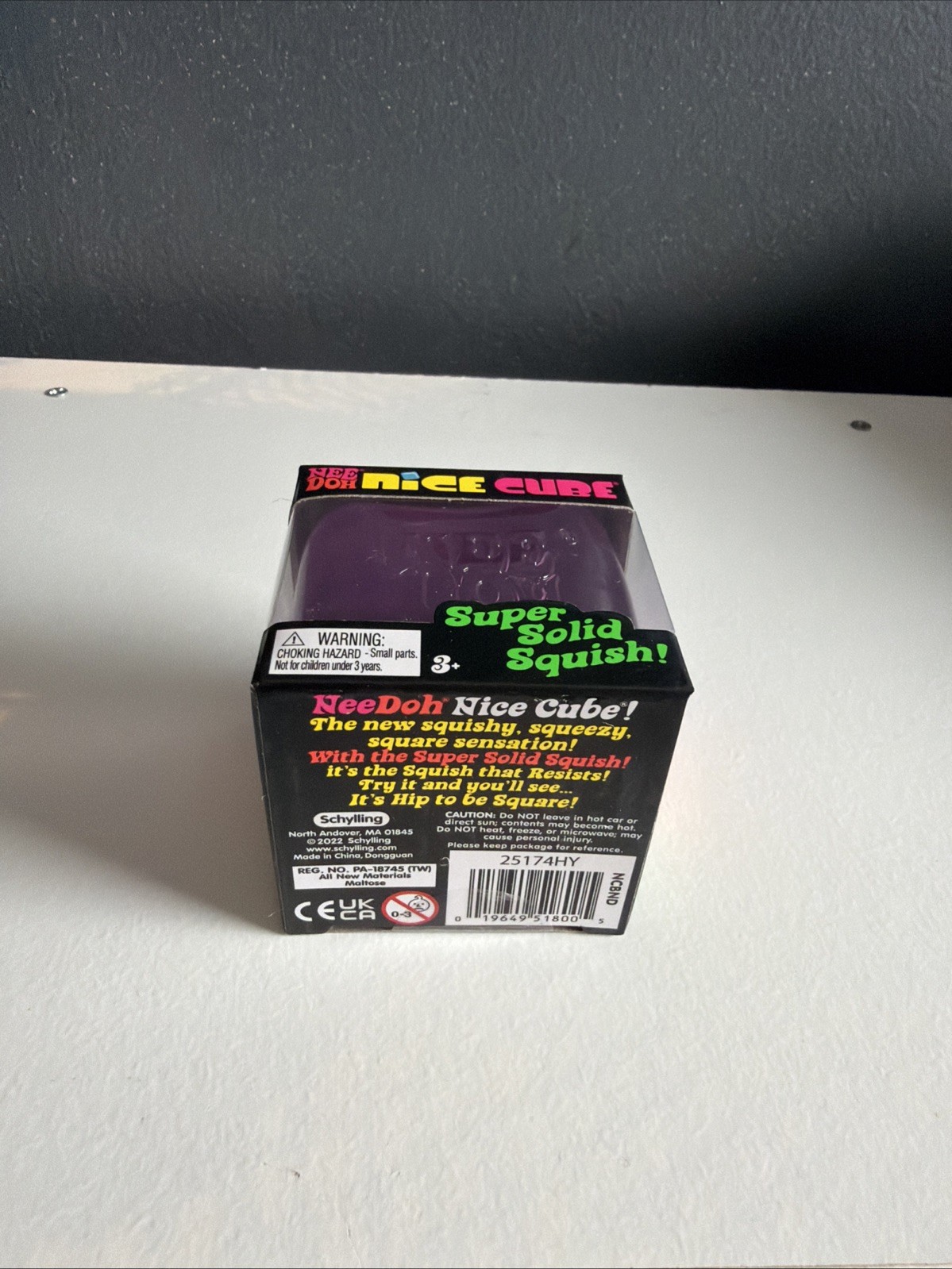 Nee Doh Nice Cubes Ice Cube Toy Fidget Super Solid Squish Purple