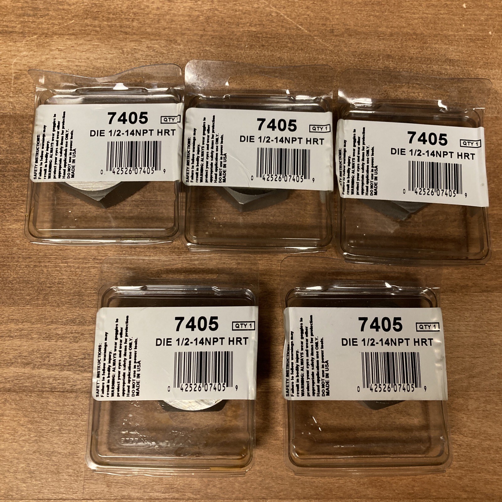 Lot of 5 - New - Hanson Re-Thread Hex Die 1/2"-14 NPT HRT 7405 -   Made in USA