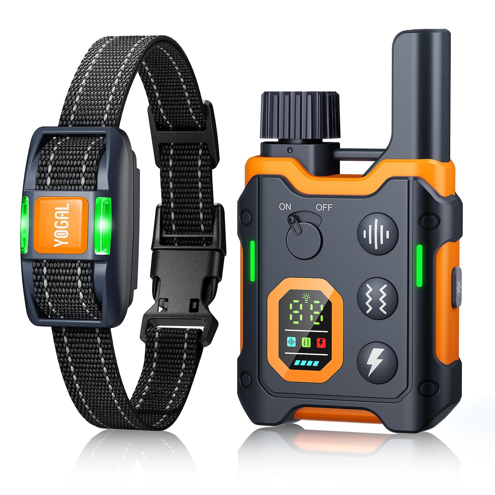 YOGAL Dog Shock Collar with Remote Control (5-120Lbs) - Adjustable, Orange